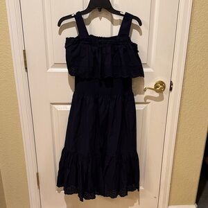 Isaac Mizrahi Navy Women’s Dress with Ruffle Accents